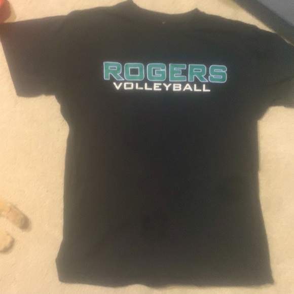 A black, green, and blue shirt - Picture 1 of 2